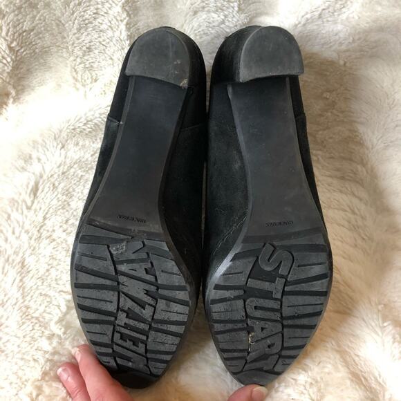 Stuart Weiztman black suede pull on booties size 7M - Picture 10 of 13